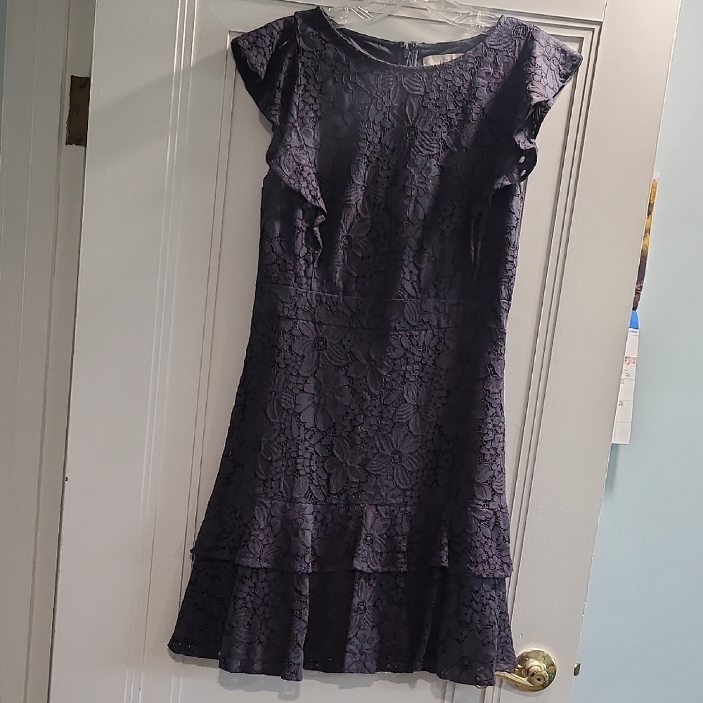Elegant Lace Dress in Dark Purple